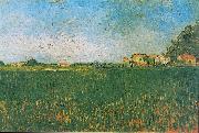 Farmhouses in a Wheat Field near Arles, Vincent Van Gogh